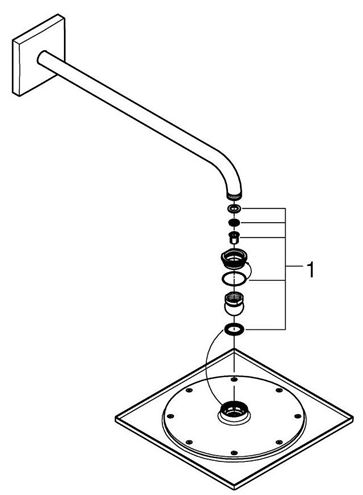 GROHE RAINSHOWER F-SERIES 10 hlavová sprcha DN15, 254x254mm, s ramienkom, chróm 26259000 Obrázek - fotka