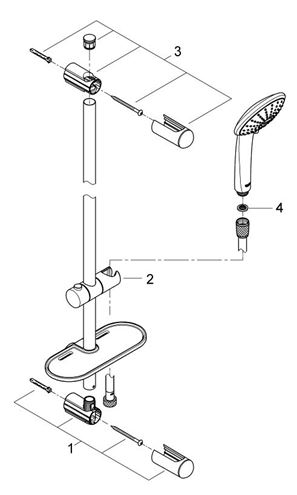 GROHE EUPHORIA 110 MASSAGE sprchová súprava 4-dielna, ručná sprcha pr. 110 mm, 3 prúdy, tyč, hadica, polička, kartáčovaný hard graphite 27226AL1 Obrázek - fotka