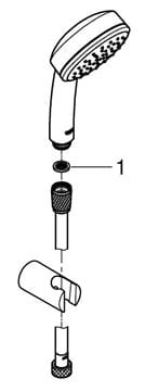 GROHE NEW TEMPESTA COSMOPOLITAN 100 sprchová súprava 3-dielna, ručná sprcha pr. 100 mm, hadica, držiak, chróm 26084002 Obrázek - fotka