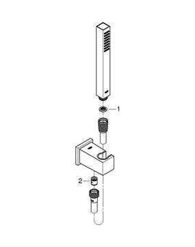 GROHE EUPHORIA CUBE STICK sprchová súprava 3-dielna, ručná sprcha 216 mm, hadica, držiak, Water Saving, chróm 26405000 Obrázek - fotka
