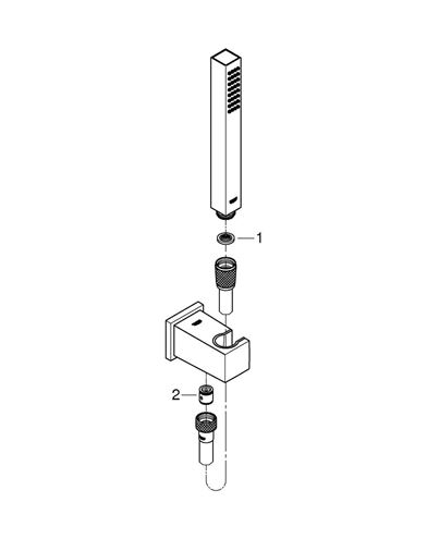 GROHE EUPHORIA CUBE STICK sprchová súprava 3-dielna, ručná sprcha 216 mm, hadica, držiak, Water Saving, chróm 26405000 Obrázek - fotka