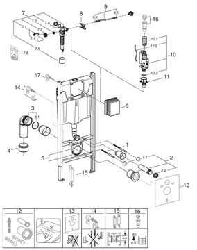 GROHE RAPID SL PROJECT montážny prvok pre WC 113 cm, so splachovacou nádržkou 38840000 Obrázek - fotka
