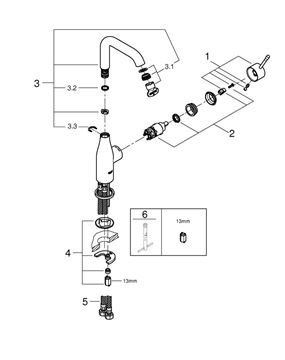 GROHE ESSENCE umývadlová stojanková batéria, chróm 23541001 Obrázek - fotka