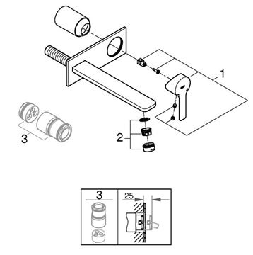 GROHE LINEARE umývadlová podomietková batéria, chróm 23444001 Obrázek - fotka