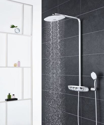 GROHE RAINSHOWER SMARTCONTROL DUO 360 sprchový set s termostatickou batériou, horná sprcha, ručná sprcha s 2 prúdmi, tyč, hadica, mesačná biela/chróm 26250LS0 Obrázek - fotka
