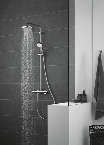 GROHE TEMPESTA COSMOPOLITAN 210 sprchový set s termostatickou batériou, horná sprcha, ručná sprcha s 2 prúdmi, tyč, hadica, chróm 27922001 Obrázek - fotka