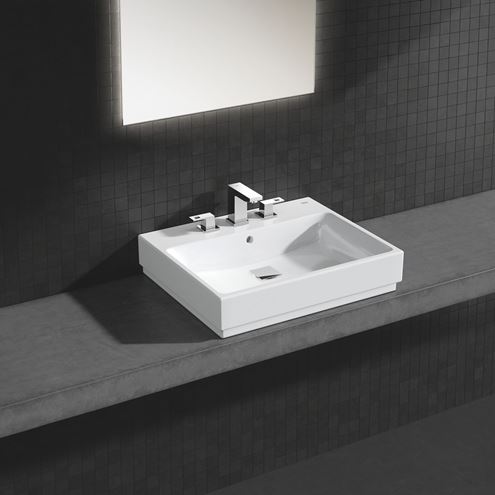GROHE CUBE CERAMIC umývadlo na dosku 60 cm, s otvorom pre batériu a prepadom, PureGuard 3947700H Obrázek - fotka