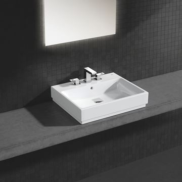 GROHE CUBE CERAMIC umývadlo na dosku 60 cm, s otvorom pre batériu a prepadom, PureGuard 3947700H Obrázek - fotka