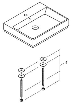 GROHE CUBE CERAMIC umývadlo na dosku 60 cm, s otvorom pre batériu a prepadom, PureGuard 3947700H Obrázek - fotka