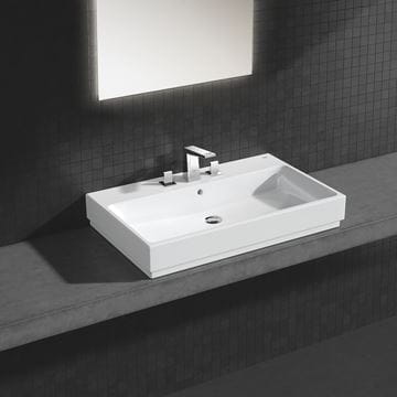 GROHE CUBE CERAMIC umývadlo na dosku 80 cm, s otvorom pre batériu a prepadom, PureGuard 3947600H Obrázek - fotka