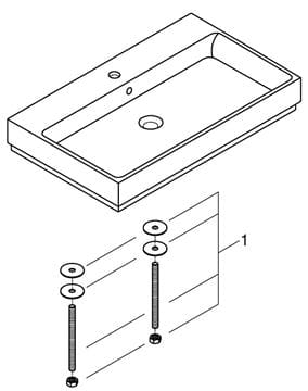GROHE CUBE CERAMIC umývadlo na dosku 80 cm, s otvorom pre batériu a prepadom, PureGuard 3947600H Obrázek - fotka