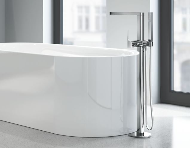 GROHE PLUS vaňová batéria na podlahu, s prepínačom, so sprchovou súpravou, chróm 23846003 Obrázek - fotka