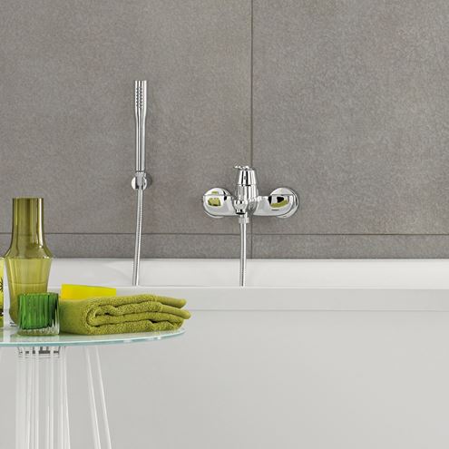 GROHE EUROSMART COSMOPOLITAN vaňová nástenná batéria, s prepínačom, so sprchovou súpravou, chróm 32832000 Obrázek - fotka