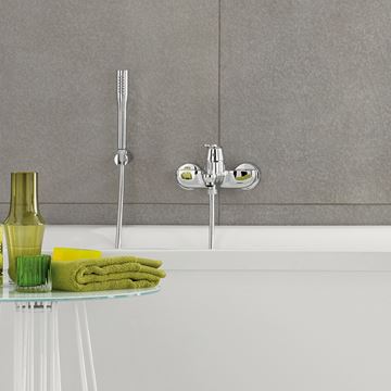 GROHE EUROSMART COSMOPOLITAN vaňová nástenná batéria, s prepínačom, so sprchovou súpravou, chróm 32832000 Obrázek - fotka