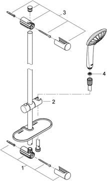 GROHE EUPHORIA 110 MASSAGE sprchová súprava 4-dielna, ručná sprcha pr. 110 mm, 3 prúdy, tyč, hadica, polička, Water Saving, chróm 27243001 Obrázek - fotka
