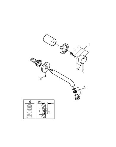 GROHE ESSENCE NEW umývadlová podomietková batéria, chróm 19408001 Obrázek - fotka