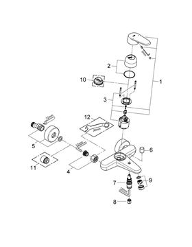 GROHE EURODISC COSMOPOLITAN vaňová nástenná batéria, s prepínačom, chróm 33390002 Obrázek - fotka