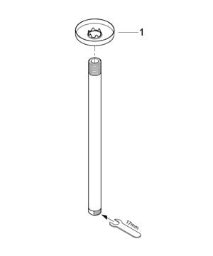 GROHE RAINSHOWER sprchové rameno 292 mm, stropné, chróm 28497000 Obrázek - fotka