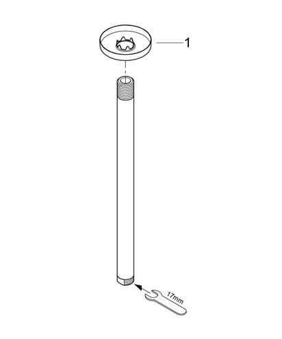 GROHE RAINSHOWER sprchové rameno 292 mm, stropné, chróm 28497000 Obrázek - fotka