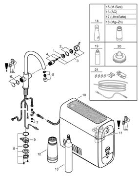 GROHE BLUE HOME drezová elektronická batéria, s filtračným a chladiacim zariadením, Bluetooth, napájanie zo siete, chróm 31455001 Obrázek - fotka