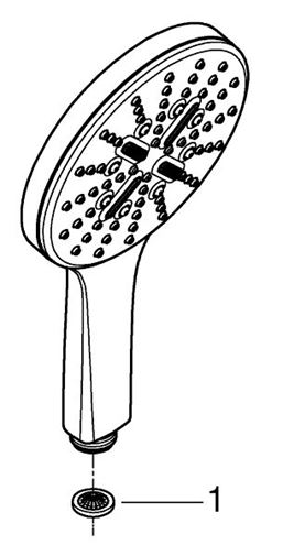 GROHE RAINSHOWER SMARTACTIVE 130 ručná sprcha pr. 130 mm, 3 prúdy, Water Saving, brúsený hard graphite 26574AL0 Obrázek - fotka