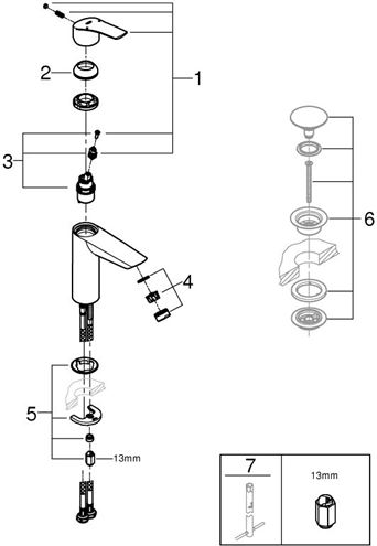 GROHE EUROSMART umývadlová stojanková batéria, chróm 23324003 Obrázek - fotka