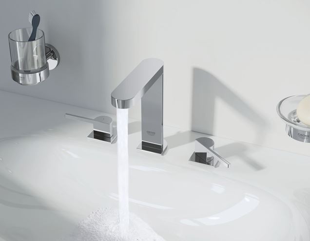 GROHE PLUS umývadlová stojanková batéria, 3-otvorová, s odtokovou súpravou, chróm 20301003 Obrázek - fotka