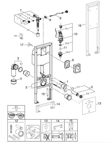GROHE RAPID SL montážny prvok pre WC 113 cm, so splachovacou nádržkou 38675001 Obrázek - fotka
