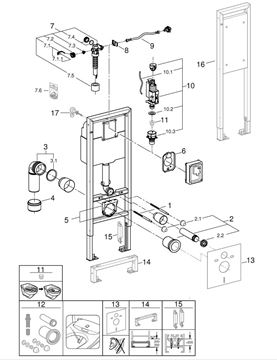 GROHE RAPID SL montážny prvok pre WC 113 cm, so splachovacou nádržkou 38675001 Obrázek - fotka