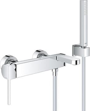 GROHE PLUS vaňová nástenná batéria, s prepínačom, so sprchovou súpravou, chróm