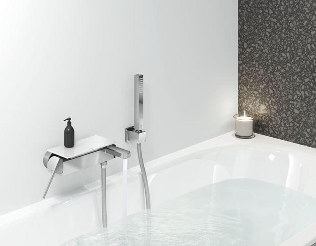 GROHE PLUS vaňová nástenná batéria, s prepínačom, so sprchovou súpravou, chróm 33547003 Obrázek - fotka