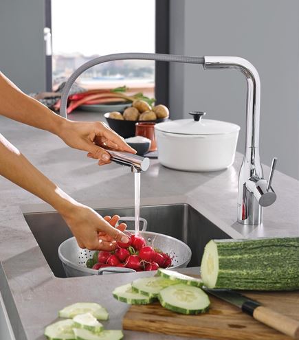 GROHE ESSENCE NEW drezová batéria, s vyťahovacou sprškou, chróm 30270000 Obrázek - fotka