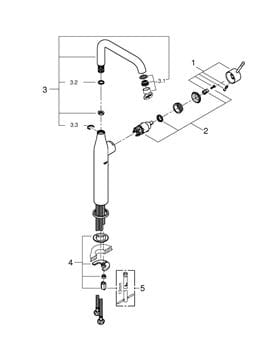 GROHE ESSENCE NEW umývadlová stojanková batéria, Water Saving, chróm 32901001 Obrázek - fotka