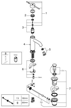 GROHE ESSENCE umývadlová stojanková batéria, s odtokovou súpravou, Water Saving, warm sunset 23589DA1 Obrázek - fotka
