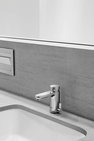 GROHE EUROSMART COSMOPOLITAN T umývadlová stojanková batéria, s reguláciou teploty, samouzatváracia, chróm 36317000 Obrázek - fotka