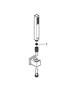 GROHE EUPHORIA CUBE STICK sprchová súprava 3-dielna, ručná sprcha 216 mm, hadica, držiak, chróm 27702000 Obrázek - fotka