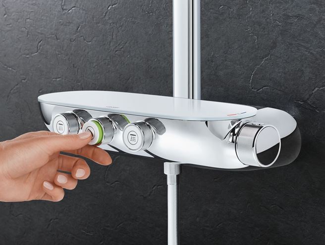 GROHE RAINSHOWER SMARTCONTROL DUO 360 sprchový set s termostatickou batériou, horná sprcha, ručná sprcha s 2 prúdmi, tyč, hadica, chróm 26250000 Obrázek - fotka
