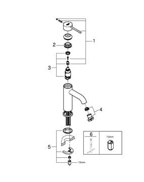 GROHE ESSENCE NEW umývadlová stojanková batéria, brúsený hard graphite 23590AL1 Obrázek - fotka