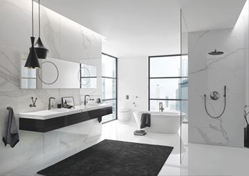 GROHE ESSENCE NEW umývadlová stojanková batéria, s odtokovou súpravou, Water Saving, brúsený hard graphite 32628AL1 Obrázek - fotka