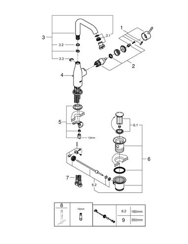 GROHE ESSENCE NEW umývadlová stojanková batéria, s odtokovou súpravou, Water Saving, brúsený hard graphite 32628AL1 Obrázek - fotka