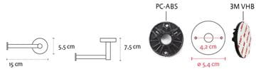 CONCEPT 150 držiak toaletného papiera, nástenný, nerez SLZD 70-PT Technický nákres