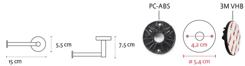 CONCEPT 150 držiak toaletného papiera, nástenný, nerez SLZD 70-PT Technický nákres