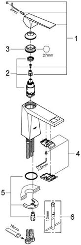 GROHE ALLURE BRILLIANT umývadlová stojanková batéria, chróm 23033000 Obrázek - fotka