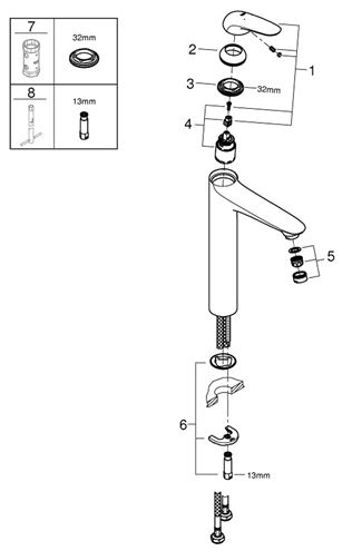 GROHE EUROSTYLE umývadlová stojanková batéria, chróm 23719003 Obrázek - fotka