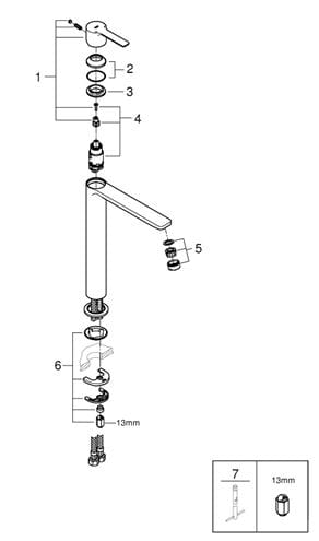 GROHE LINEARE umývadlová stojanková batéria, chróm 23405001 Obrázek - fotka