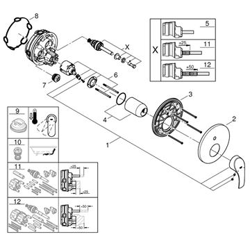 GROHE EUROSMART vaňová podomietková batéria, s prepínačom, chróm 24043002 Obrázek - fotka