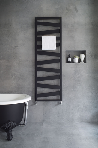 ZEHNDER KAZEANE designový radiátor 1661/600, pripojenie spodné, black matt RK-170-060-0557 Obrázek - fotka