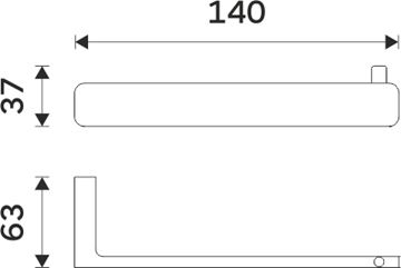 NIMCO MAYA držiak toaletného papiera, nástenný, chróm MA 29055-26 Technický nákres