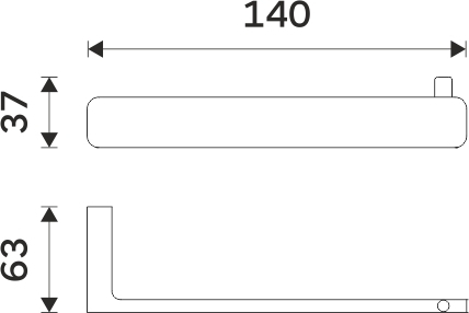 NIMCO MAYA držiak toaletného papiera, nástenný, chróm MA 29055-26 Technický nákres