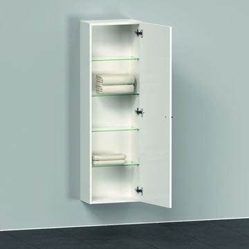 DURAVIT D-NEO nízka skrinka 40x24x132 cm, 1 dvierka, 4 police, pánty vpravo, lesklá biela DE1318R2222 Obrázek - fotka